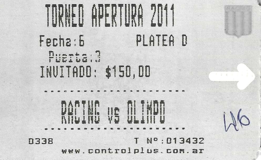 Racing Club (Argentina) Ticket